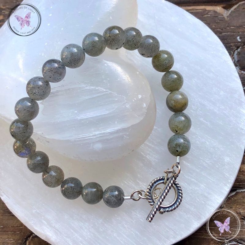 Labradorite Healing Bracelet With Silver Toggle Clasp